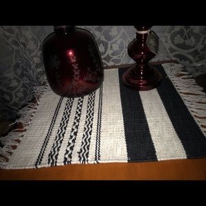Pottery Barn Stripes Kilim fringed Decor S/2